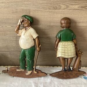 Vintage Sexton Golfing Wall Plaques
Hanging Set of 2 Golfers 1968